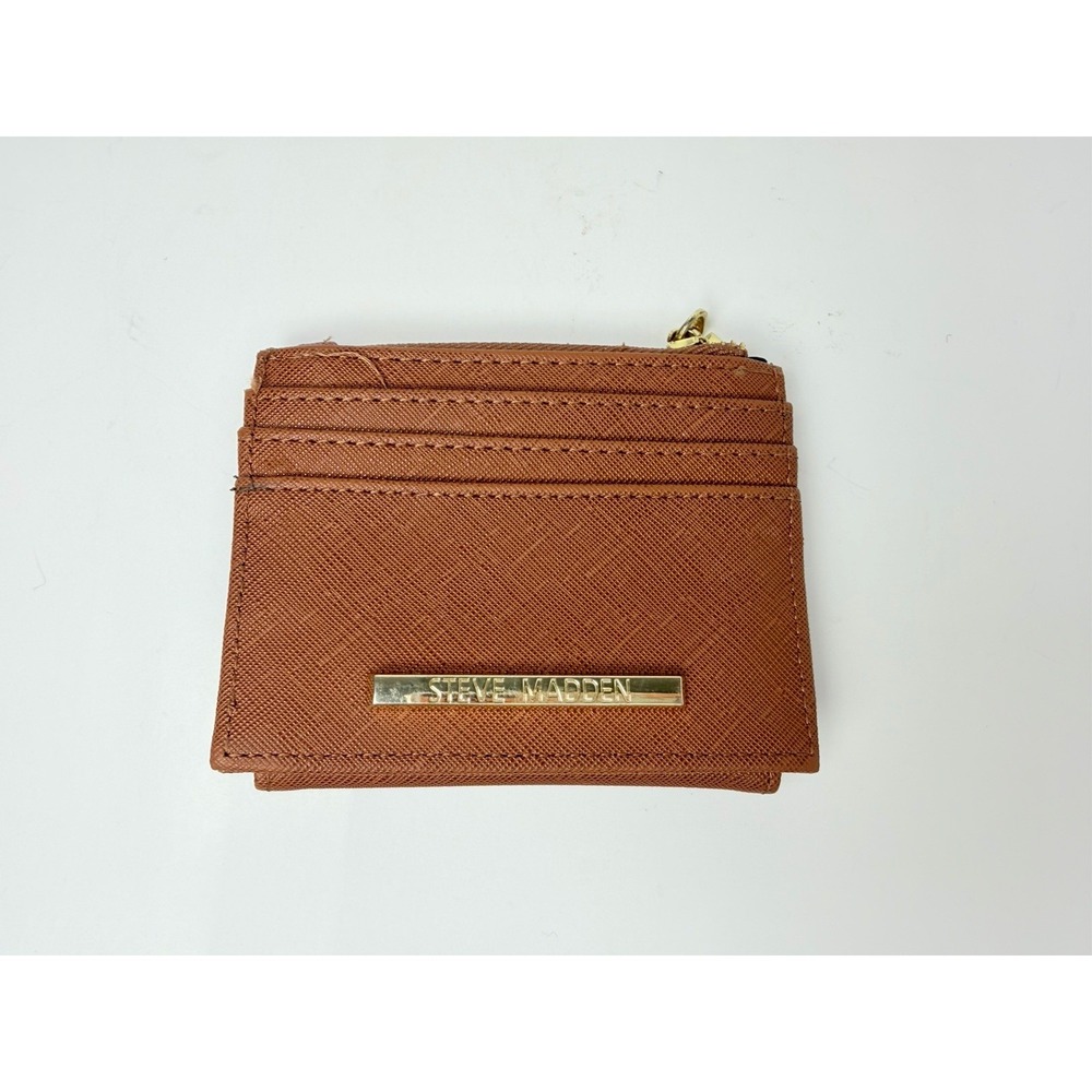 STEVE MADDEN Womens Brown -Gold‎ Card Holder Wallet Coin Purse